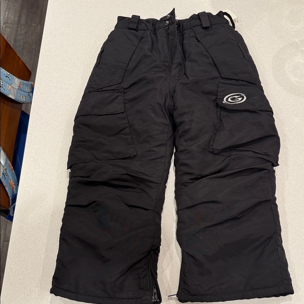Kids Black Cargo Pants